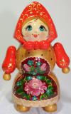 A beautiful Wooden, Hand made,  hand painted Doll